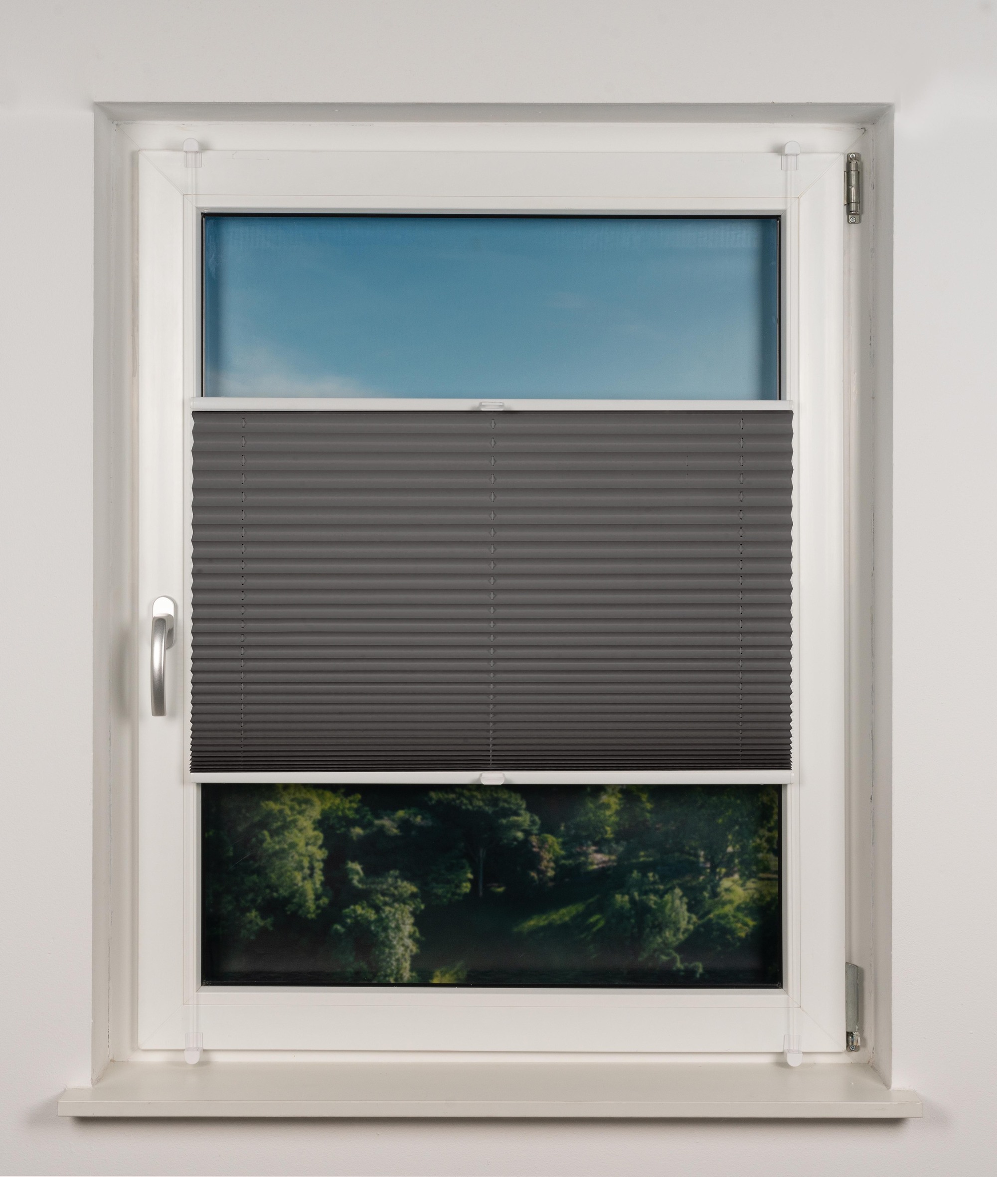 Plissee Thermo Klemmfix ohne Bohren Farbe Dunkelgrau eBay